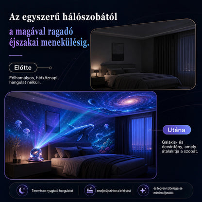 🥇CleraNaure® Új generációs intelligens éjszakai fényprojektor – Dinamikus 5D holografikus látvány HD-minőségben