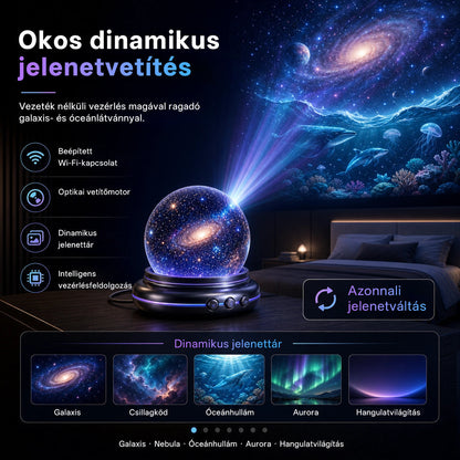 🥇CleraNaure® Új generációs intelligens éjszakai fényprojektor – Dinamikus 5D holografikus látvány HD-minőségben