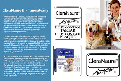 🛡️[Hivatalos áruház] CleraNaure® Pet Dental & Digestive Health Oral Liquid – Frissíti a leheletet, eltávolítja a fogkövet, elősegíti az íny regenerálódását és stabilizálja a fogakat (macskák és kutyák számára) – Ma 80% kedvezménnyel!