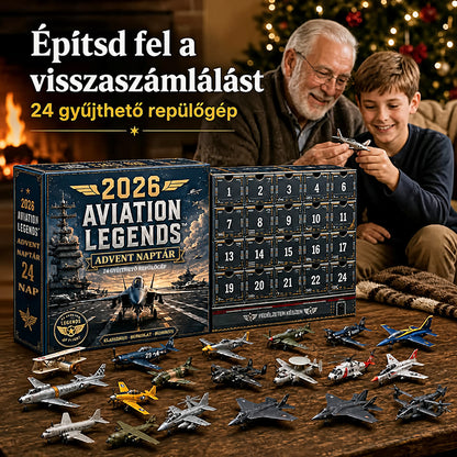 🛡️CleraNaure® 2026 Repülési Legendák 24 napos 2D repülőgép adventi naptár – 24 gyűjthető repülőgép-meglepetés repülésrajongóknak