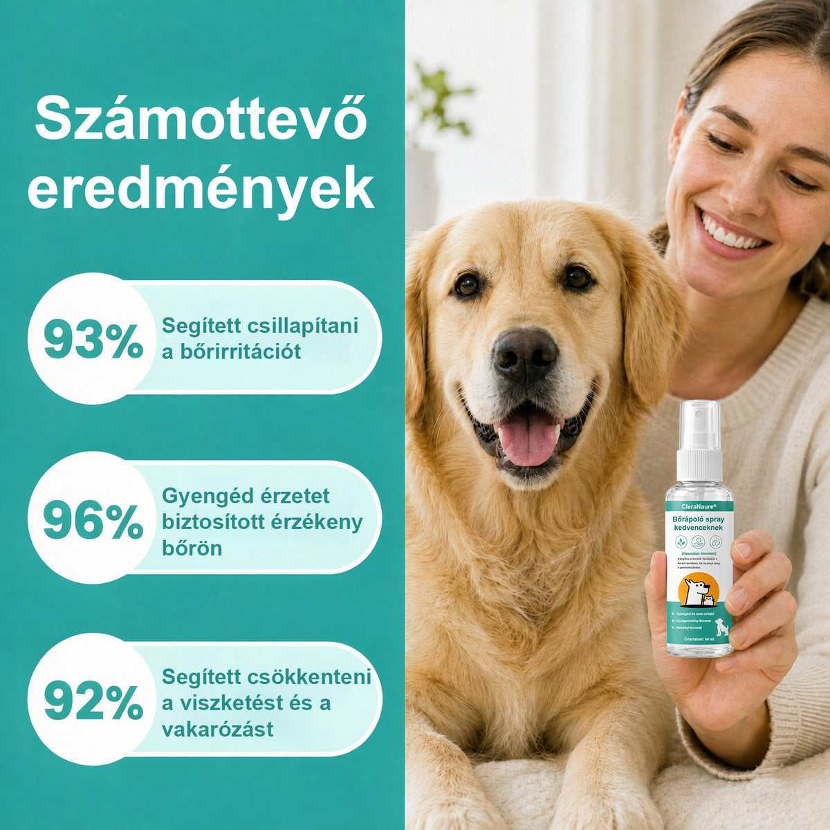 🎉 Időkorlátozott akció! 🎉 CleraNaure® Kisállat Bőrápoló Spray