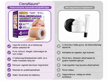 🥇CleraNaure® Hyaluronsavas Nanomikrotű-hegjavító Tapasz
