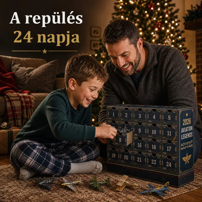 🛡️CleraNaure® 2026 Repülési Legendák 24 napos 2D repülőgép adventi naptár – 24 gyűjthető repülőgép-meglepetés repülésrajongóknak