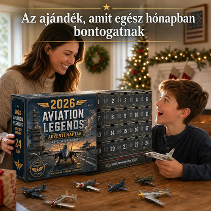 🛡️CleraNaure® 2026 Repülési Legendák 24 napos 2D repülőgép adventi naptár – 24 gyűjthető repülőgép-meglepetés repülésrajongóknak