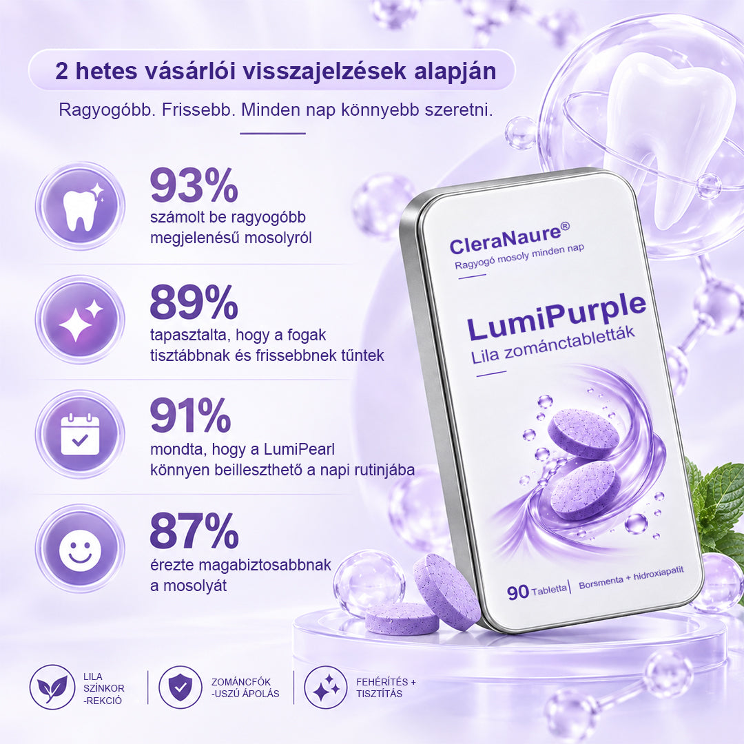 🥇CleraNaure® LumiPearl Lila Zománctabletták