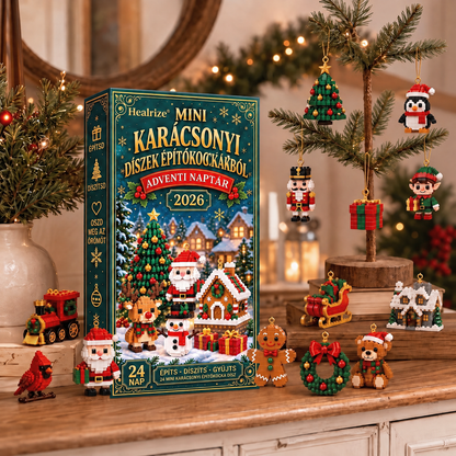 Healrize® adventi naptár 24 darab karácsonyi mini építőelem-dísszel