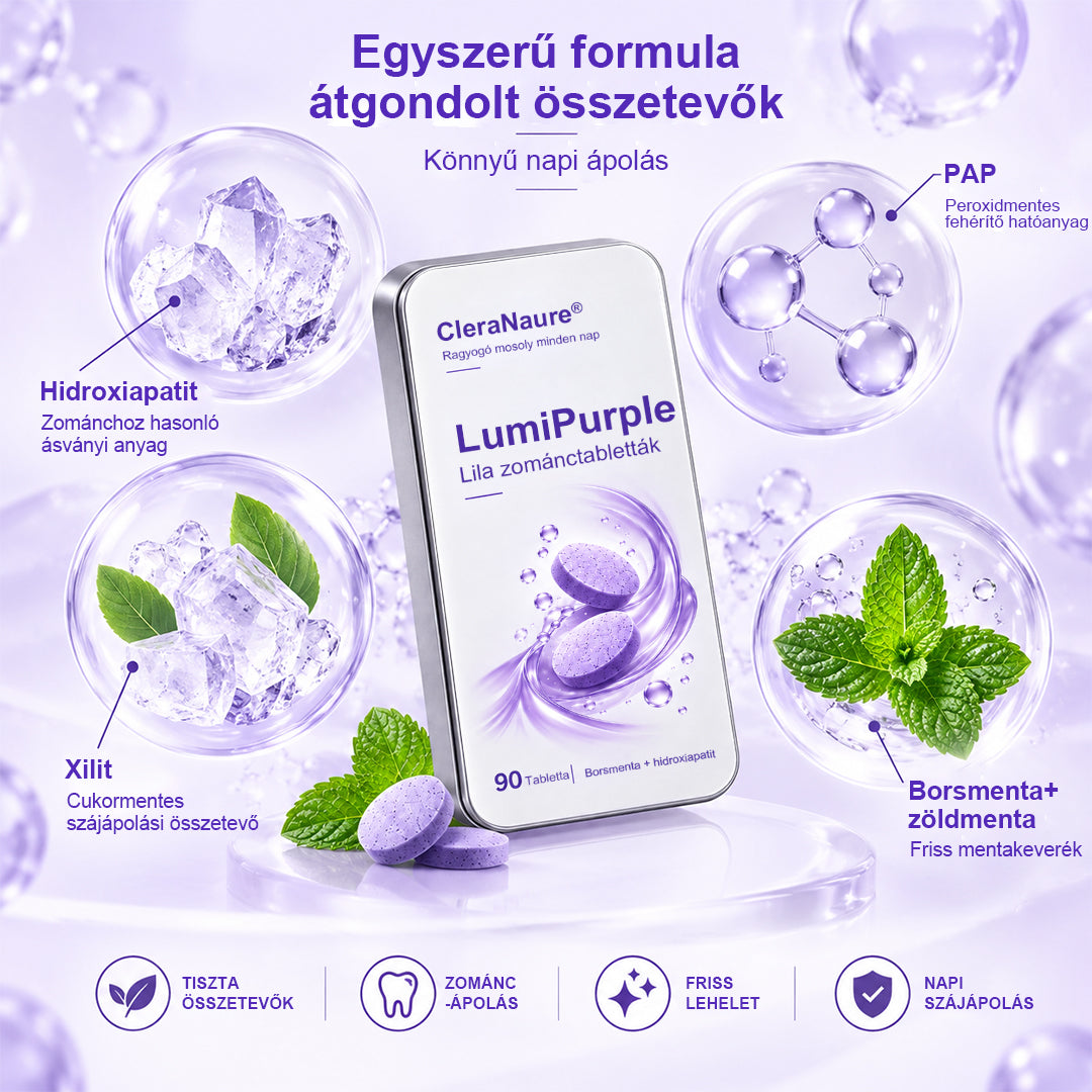 🥇CleraNaure® LumiPearl Lila Zománctabletták