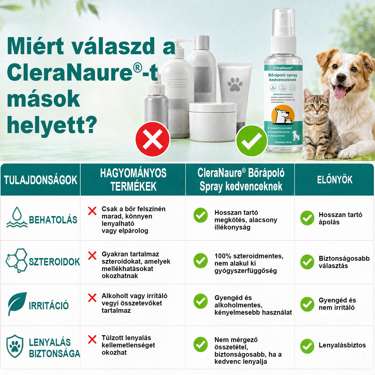 🎉 Időkorlátozott akció! 🎉 CleraNaure® Kisállat Bőrápoló Spray