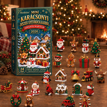 Healrize® adventi naptár 24 darab karácsonyi mini építőelem-dísszel