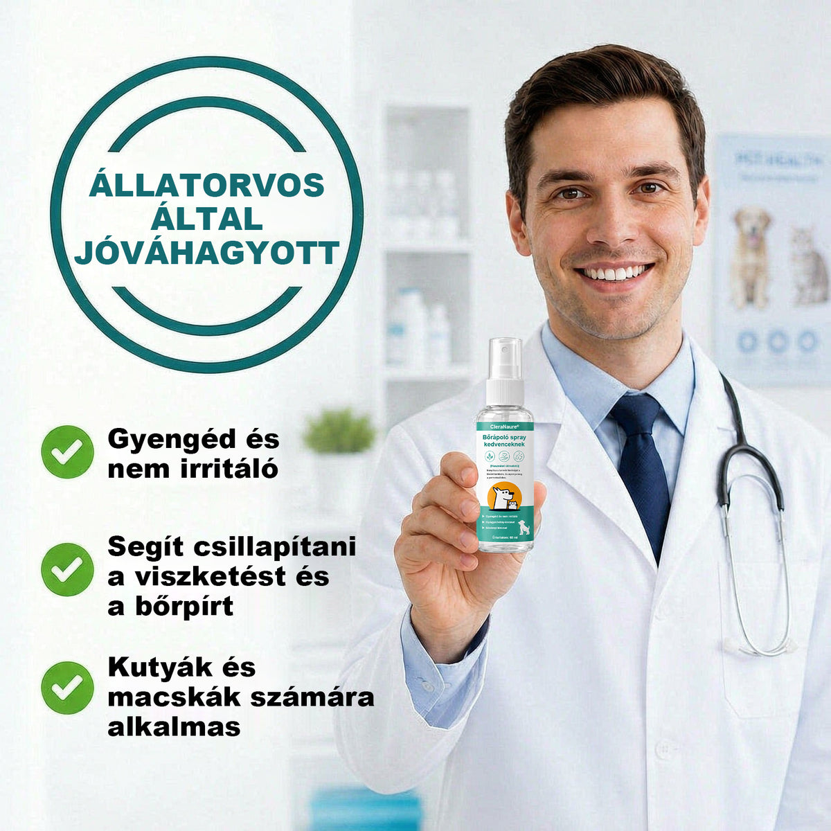 🎉 Időkorlátozott akció! 🎉 CleraNaure® Kisállat Bőrápoló Spray
