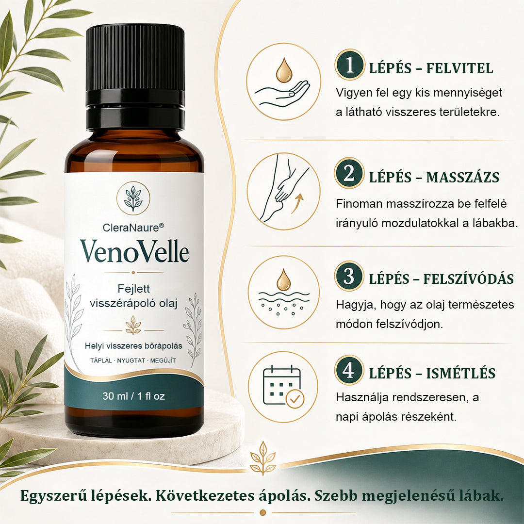 CleraNaure® VenoVelle Fejlett Érrendszeri Ápoló Olaj