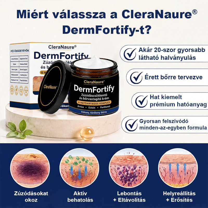 CleraNaure® DermFortify – Fejlett véraláfutás-halványító és bőrvastagító krém vékony, törékeny bőrre