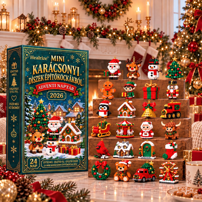 Healrize® adventi naptár 24 darab karácsonyi mini építőelem-dísszel