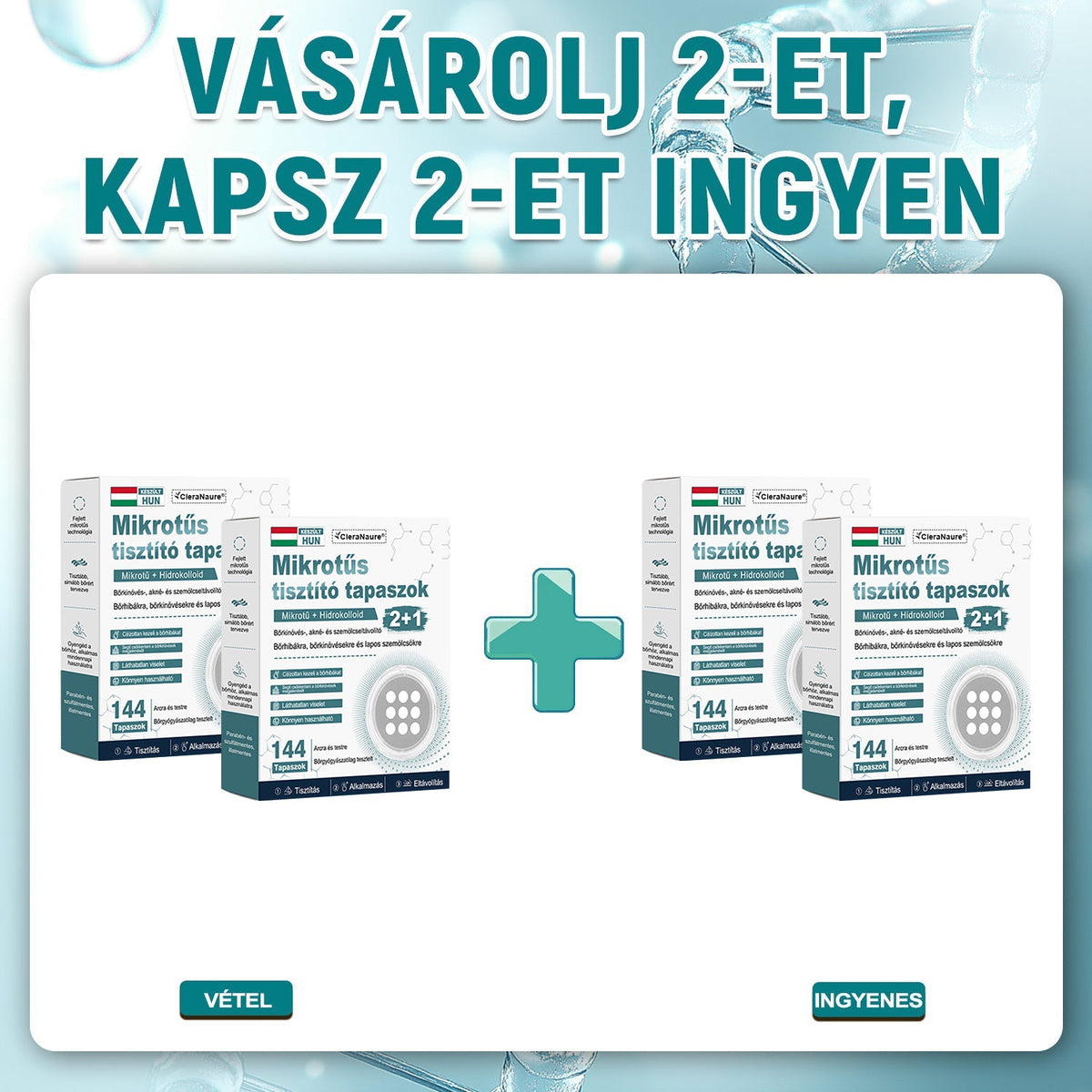 CleraNaure® 2 az 1-ben mikrotűs és hidrokolloid tapasz | Kiálló anyajegyek, aknék, lapos szemölcsök és bőrnövedékek eltávolítására | Segít csökkenteni a ráncokat, hegeket és bőrhibákat | Láthatatlan tapasz az arcra és testre