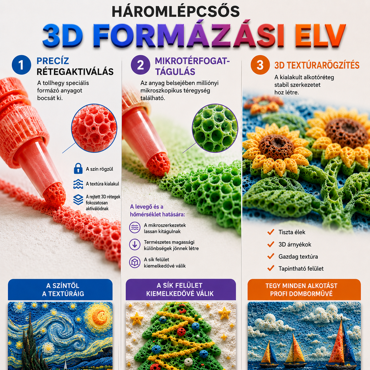 Spóroljon 50%-ot, ha még ma rendel 丨💎Healrize® 3D Relief Art Pen – Változtassa lapos rajzait megérinthető 3D művészetté